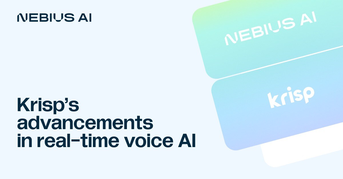 nebiusai's tweet image. 📝 Read about Krisp’s experience with our platform

With Nebius AI, @krispHQ adopts #Accent #Localization, a real-time technology that removes the accent from call center agent speech resulting in US-native speech. 

Learn more on our blog: eu1.hubs.ly/H0bySMZ0