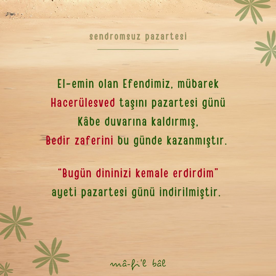 mafilbal's tweet photo. ‘pazartesi sendromuna’ elveda! 
‘hayırlı pazartesilere’ merhaba! 🌿☺️ https://t.co/8gRffUjyXn