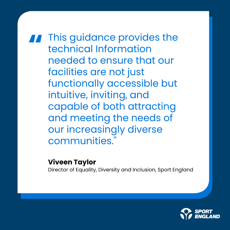 Sport_England's tweet photo. 📢 #SportEngland have released new guidance for accessible and inclusive facilities.

It will help encourage the design of spaces that reduce or remove barriers to being more active.

Read more 👇