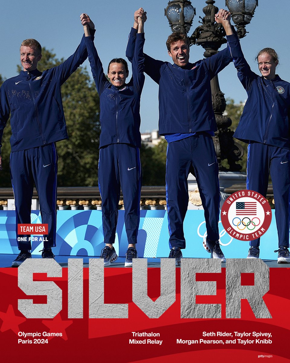 Team USA (@teamusa) on Twitter photo No quit from this team 💪
<a href="/usatriathlon/">USA Triathlon</a> ends the mixed relay with an incredible comeback and a photo finish to secure SILVER! 🥈🇺🇸
#ParisOlympics No quit from this team 💪
<a href="/usatriathlon/">USA Triathlon</a> ends the mixed relay with an incredible comeback and a photo finish to secure SILVER! 🥈🇺🇸
#ParisOlympics