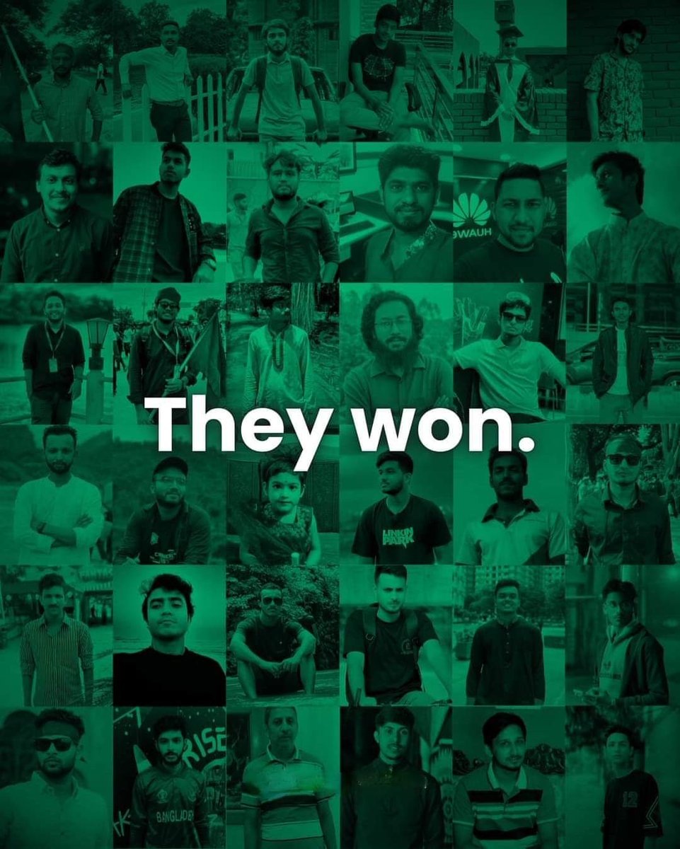 Yes! Yes! Yes!!!!!!!!!!
The regime is gone!!!
Hasina is gone!!! Bangladesh is free at last. এক সাগর রক্তের বিনিময়ে বাংলার স্বাধীনতা যারা, আমরা তোমাদের ভুলব না। 

Bangladesh 2.0 it is.  Let's rebuild the country together.....

🇧🇩🇧🇩🇧🇩🇧🇩🇧🇩🇧🇩🇧🇩🇧🇩