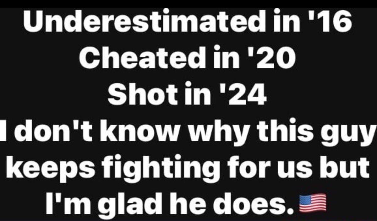 Texas_jeep__guy's tweet photo. I am extremely glad he keeps fighting for us. Are you?  #TrumpVance2024 #MAGA2024 https://t.co/9nSJzjqUxs