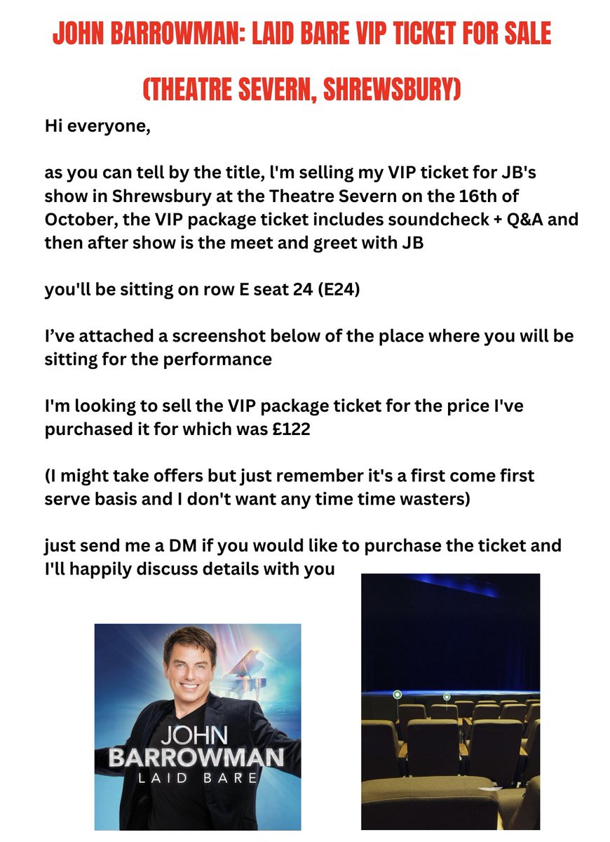 John Barrowman: Laid Bare VIP ticket up for grabs 🎟️

(please read post for info)