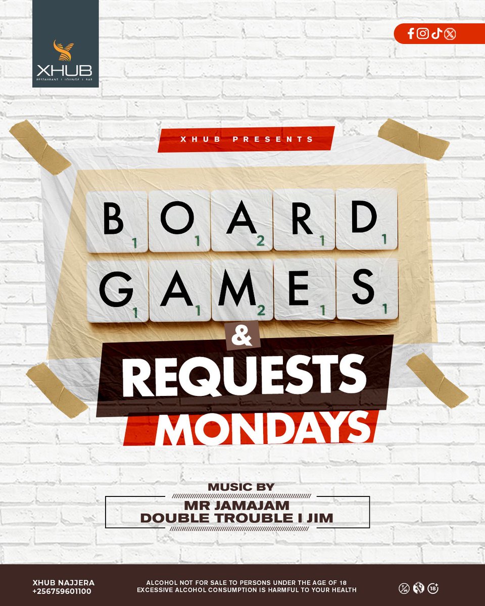 Xhub_bar's tweet photo. Monday Fun Alert! Join Us for Board Games & Requests Mondays at XHub Najjera. Request and dance to the tunes of @DJJIMTHEURBAN1, @mrjamajamafrica, & #DJDoubleTrouble. Sheila
#GameNight #Requests #Monday #MondayMotivation 👯♂️ #xHubExperience https://t.co/h5PAmxRldm