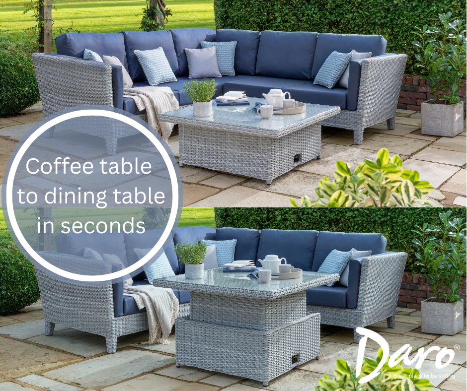 Introducing the ultimate outdoor furniture must-have: an adjustable coffee and dining table! 🌿☕️🍽️ With this innovative piece, you can seamlessly transition from enjoying your morning coffee to hosting a dinner party in seconds. 
#OutdoorLiving #AdjustableTable #CoffeeAndDining