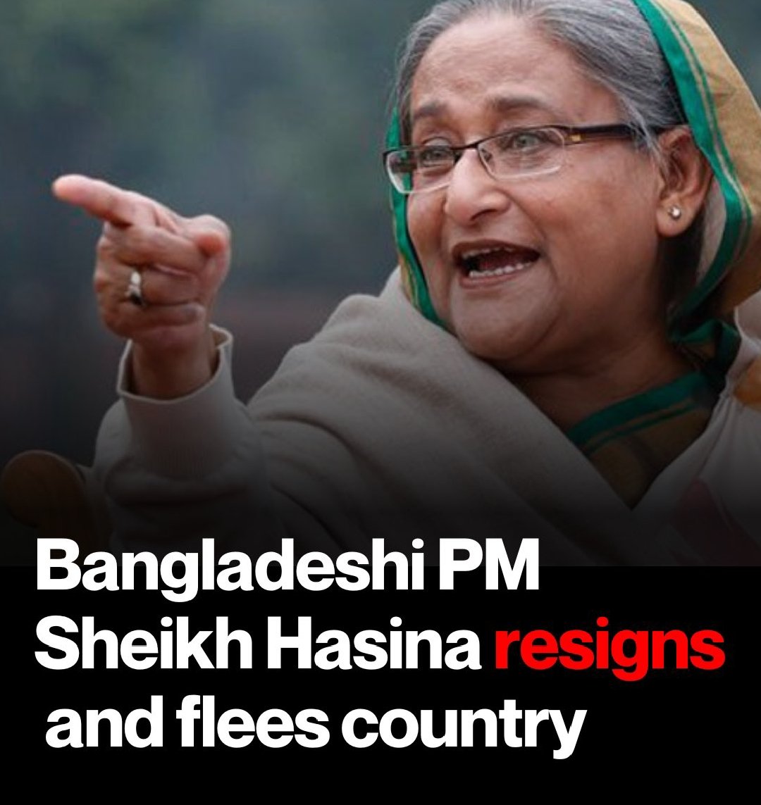🚨 BREAKING! Bangladeshi PM Sheikh Hasina resigns and flees country. 

Prothom Alo, a Bangladesh daily, is reporting that thousands of people have entered Sheikh Hasina’s official residence.