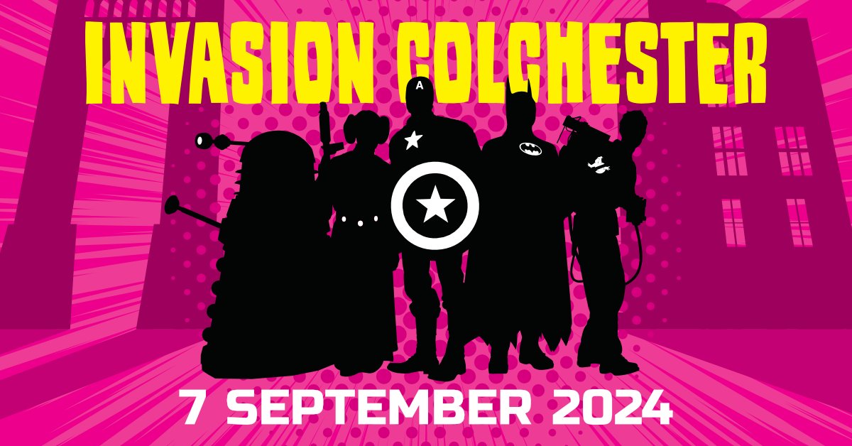 It's time to get your cameras ready, your donations prepped, and your costumes sorted...  Invasion Colchester is fast approaching!!

7 SEPTEMBER 2024, 10am - 4pm

invasioncolchester.co.uk

#InvasionColchester #Charity #Colchester <a href="/StHelenaHospice/">St Helena</a> <a href="/cihospcharity/">Colchester & Ipswich Hospitals Charity</a> <a href="/mnessexmind/">Mid & NE Essex Mind</a>