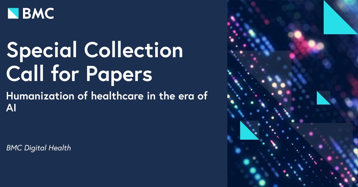 BMC Digital Health journal's new collection  on *Humanization of healthcare in the era of AI* is now open for original research. Submissions welcome up to 15 April 2025.

👉 #ethics #aiforhealth #digitalhealth 👈

biomedcentral.com/collections/he…

DM me if any questions.