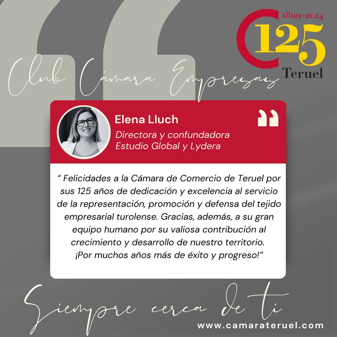 ¡ Gracias Elena LLuch por vuestro apoyo, y por apuesta cada día con vuestro  trabajo constante a ayudar a las empresas turolenses a crecer y ser más competitivas!

Elena Lluch Pascual , Directora de <a href="/EstudioGlobal1/">Estudio Global</a>   y Lydera👇