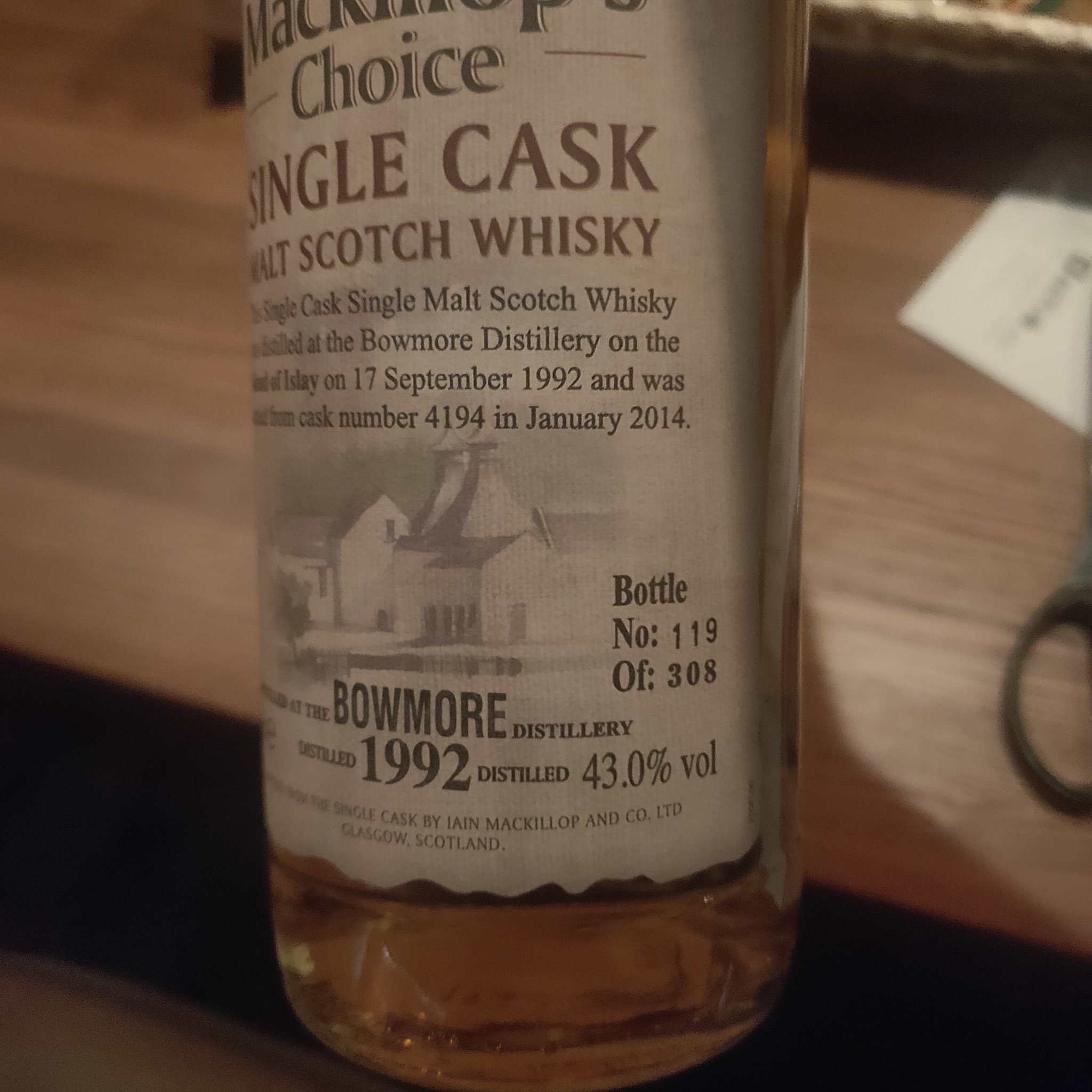 ボウモア12年The Golden Cask 1992 700ml 59% ウイスキー