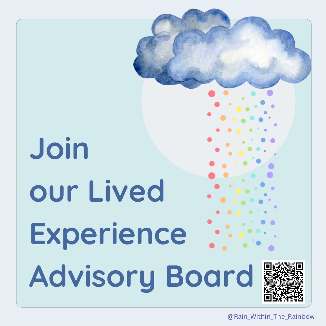 HazelMarzetti's tweet photo. Join the Rain within the Rainbow’s Lived Experience Advisory Board 

https://t.co/nY9NIMkDRX

The Rain within the Rainbow is a 5 year research project aiming to improve understandings of UK LGBTQ+ suicide and suicide prevention across the life course.

#LGBT #SuicidePrevention https://t.co/t9NAKuzLx1