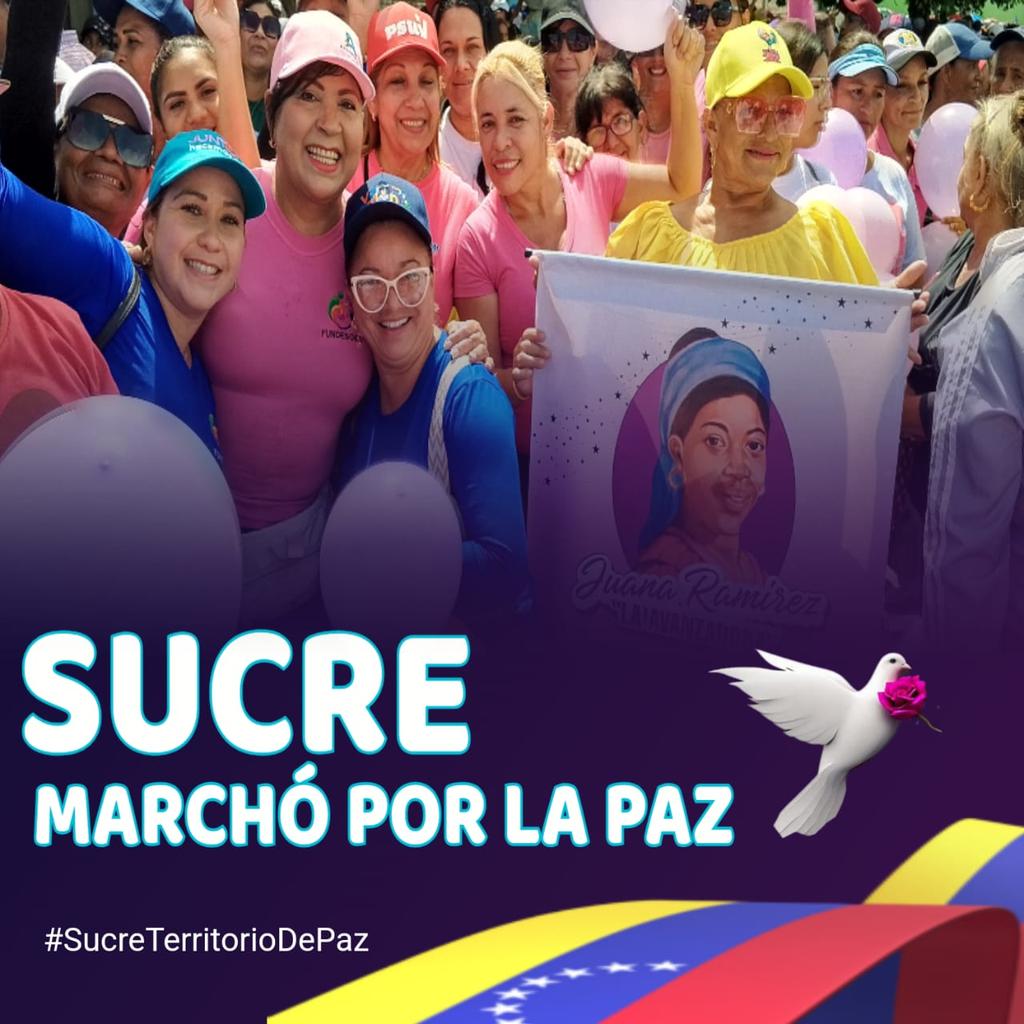 #SucreTerritorioDePaz 
#Sucre 
<a href="/NicolasMaduro/">Nicolás Maduro</a> 
@GPintoVzla 
<a href="/CeballosIchaso1/">@FuerzaDinamica Remigio Ceballos Ichaso</a> 
<a href="/PartidoPSUV/">PSUV</a>
