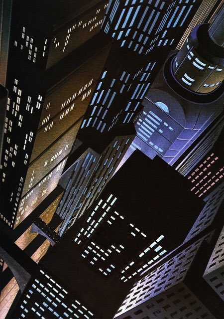 FedeItaliano76's tweet photo. The extraordinary backgrounds featured in 'Batman: The Animated Series' (1992) https://t.co/JoEl89a9Nq