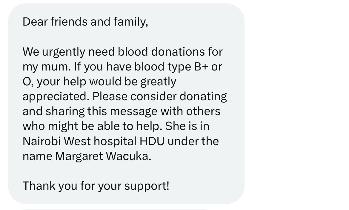 gidikariuki's tweet photo. Urgent blood appeal
Please help RT 

Contact person. Eric 0722706156 https://t.co/EpFTLwvcH0