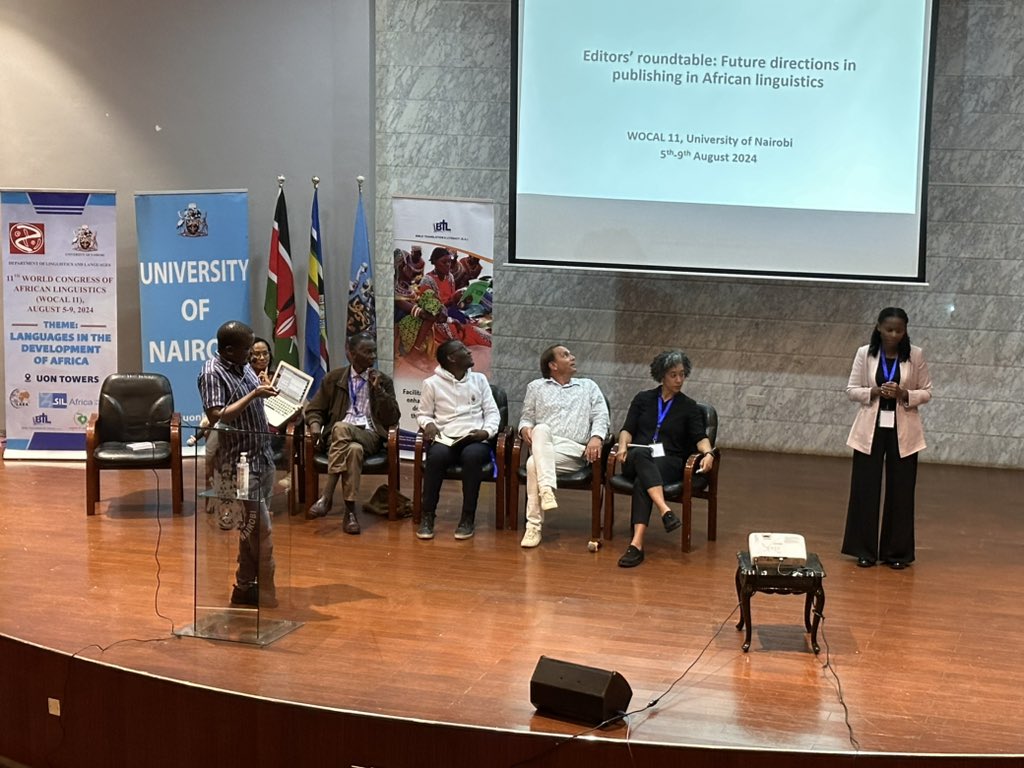 First day of the 11th World Congress of African Linguistics  <a href="/uonbi/">University of Nairobi</a>. Roundtable on challenges of publishing in African linguistics and the humanities more broadly