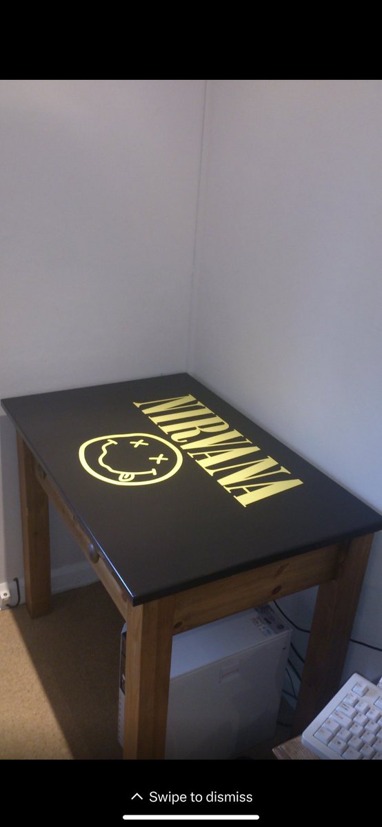 natecknathan's tweet image. This is very different from our day to day work but we were happy to help revamp this battered desk ! 1.2mm thick aluminium folded tray with vinyl.