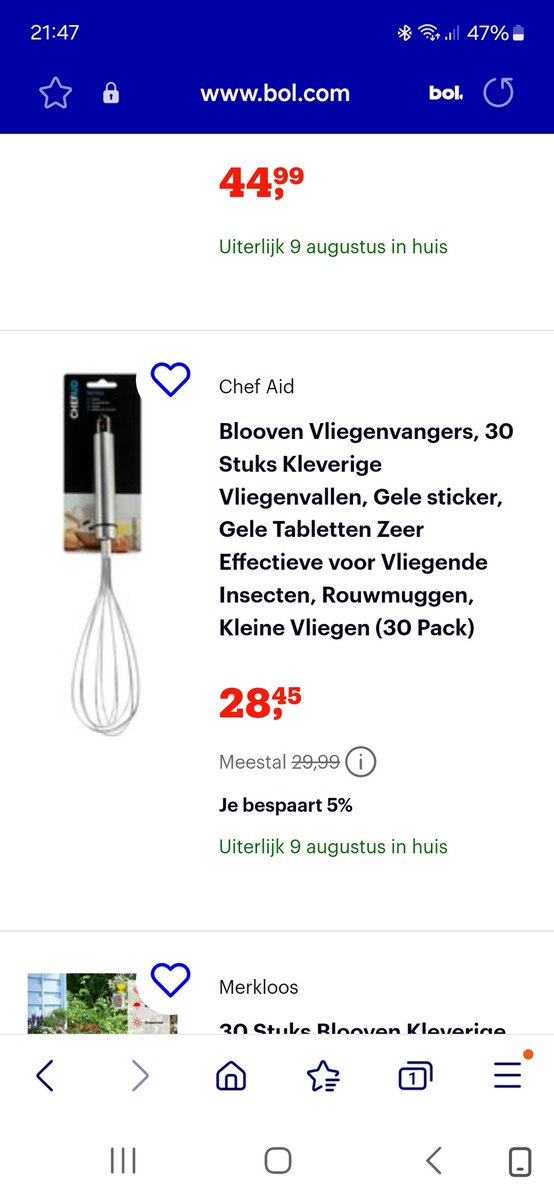 Dit noemt Bol.com een plakkerige vliegenvanger 🤣🤣 Effectief tegen vliegende insecten. Zou je dan steeds met dit ding door de lucht moeten zwaaien om zo de vliegen te vangen, of zit er een plakstrip tegen de garde? Zoveel vragen nu!