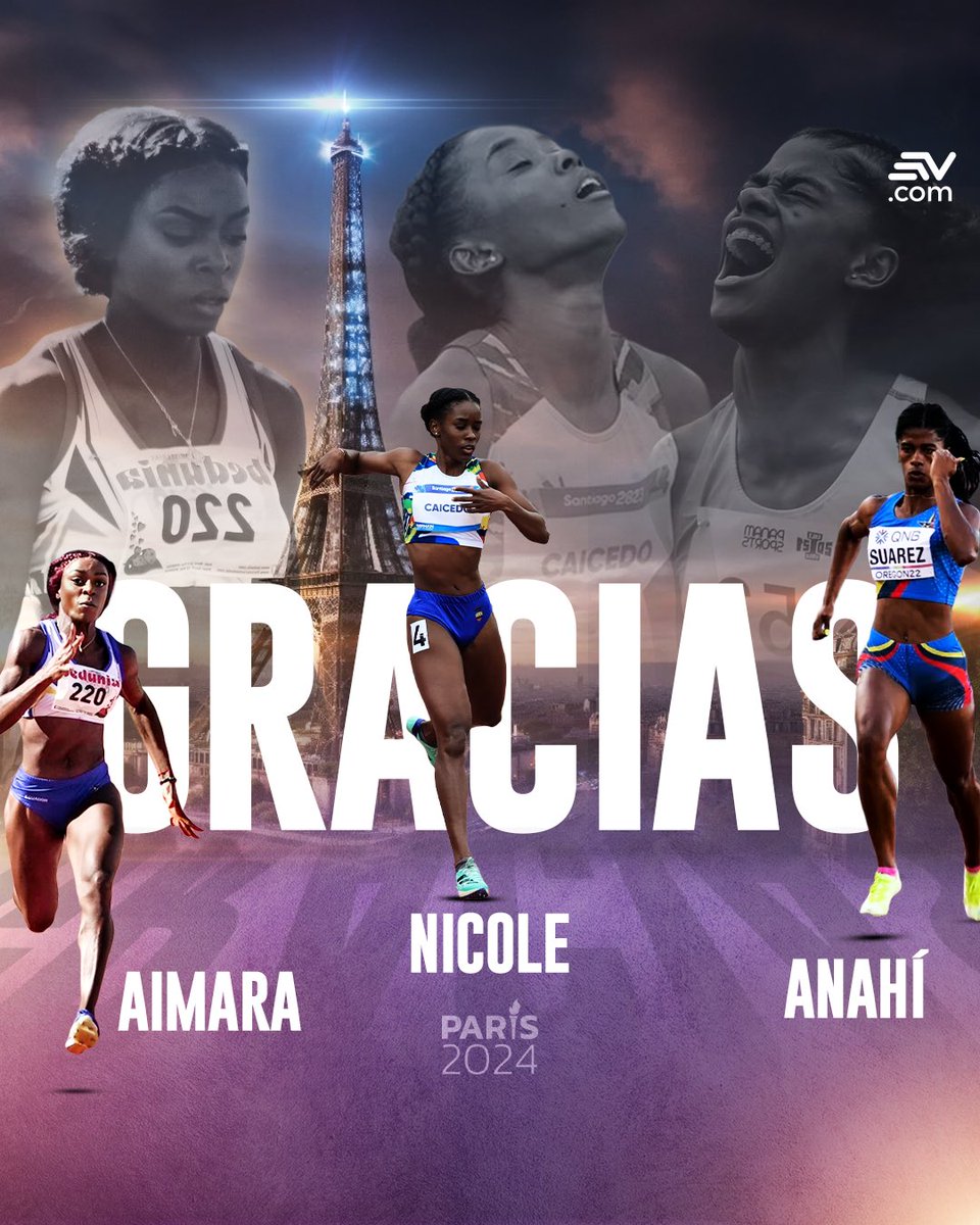 EcEstadio's tweet photo. #Paris2024🇫🇷 | Las tres velocistas ecuatorianas🇪🇨 no pudieron pasar el repechaje en los 200 metros planos▶️ https://t.co/x4v6RWLNQz https://t.co/aNQjWmhvCP