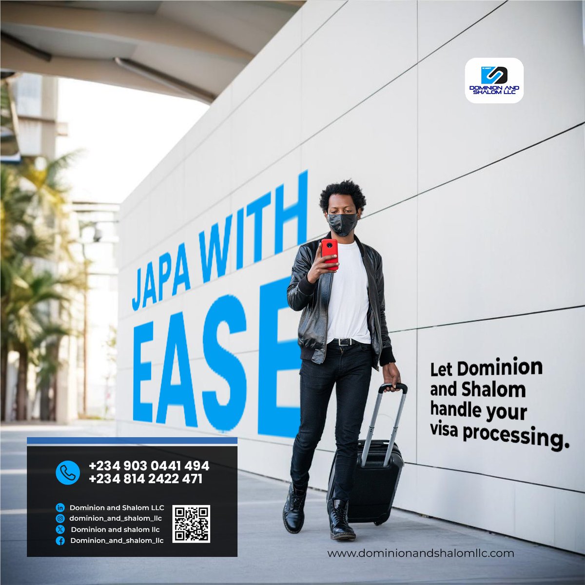 D_and_S_llc's tweet photo. Japa with ease!
Let Dominion and Shalom handle your visa processing for a smooth and hassle-free journey. 🌍✈️
#JapaWithEase #VisaProcessing #DominionAndShalom #TravelSmart #GlobalOpportunities #SmoothJourney #HassleFree https://t.co/QW6avKEGoR