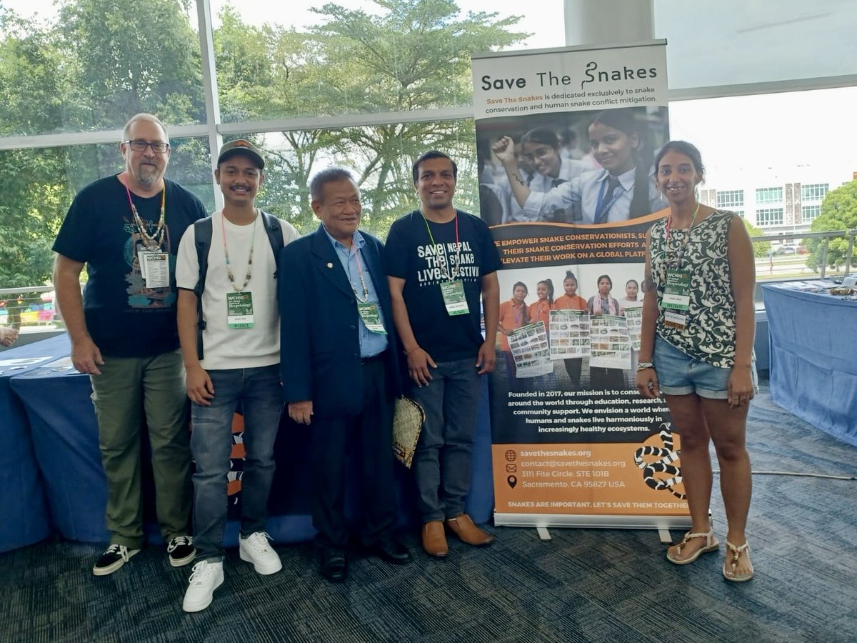 savethesnakes's tweet photo. Save The Snakes slithers into the World Congress of Herpetology @WCHerp! We're thrilled to be at #WCH10, connecting with the global herpetology community and showcasing our snake conservation efforts.

#SaveTheSnakes #HERper #Herpetology #WildlifeConservation https://t.co/IItIp0MnsX