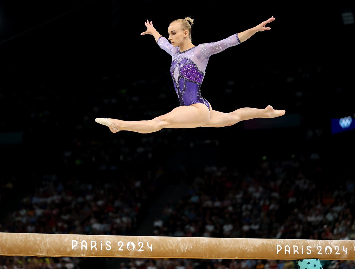 Alice D'Amato earns a Gold medal for the women’s balance beam final. #Olympics