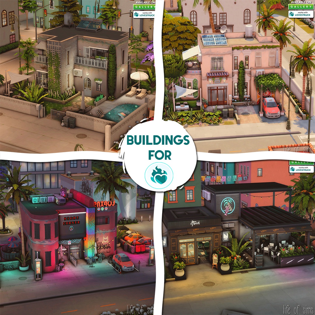 If you are looking for buildings for the new expansion The Sims 4 Lovestruck, you can find them 
in the gallery. 🏡💞

#EAPartner #TheSims4Lovestruck #Sims4lovestruck
