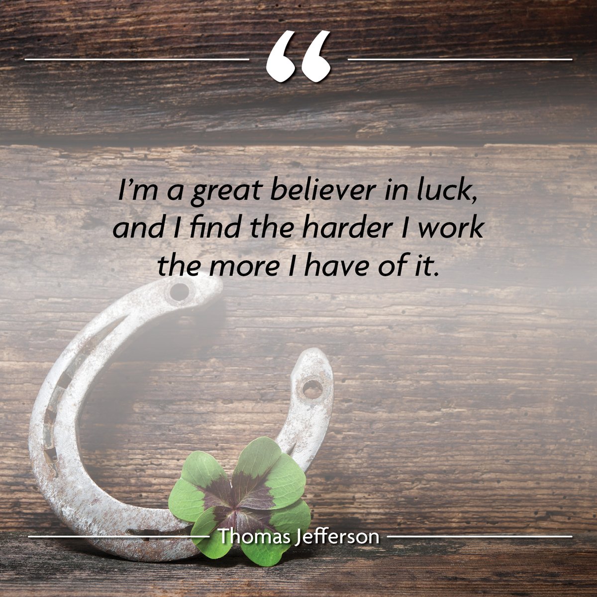 MVFCUak's tweet photo. “I’m a great believer in luck, and I find the harder I work the more I have of it.” 

– Thomas Jefferson https://t.co/MnNnSS2JfX