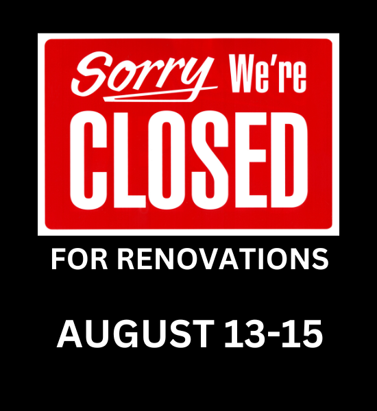 Beginning Monday, August 12th, the Library restrooms will be undergoing renovations. The Library will be CLOSED from Tuesday, August 13th through Thursday, August 15th. We will reopen on Friday, August 16th.

For more information: metuchenlibrary.org/restrooms