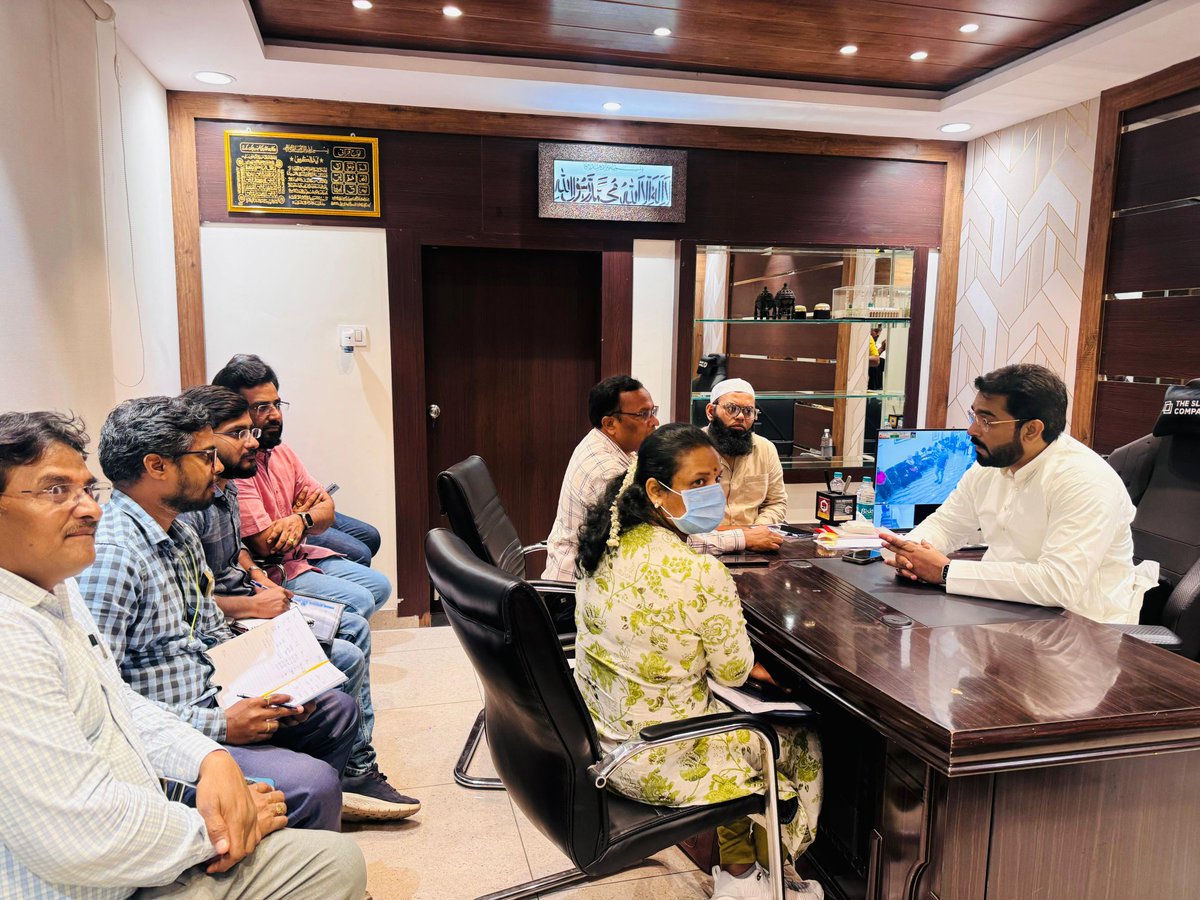 Md_MajidHussain's tweet photo. Today Conducted a review meeting with #HMWS&SB (Project Wing) GM, De's, Managers at #AIMIM Nampally Constituency Party Office Humayun Nagar, Hyderabad
@arifrizwanAIMIM ( Redhills Corporator) was present https://t.co/gGyZCcvMus