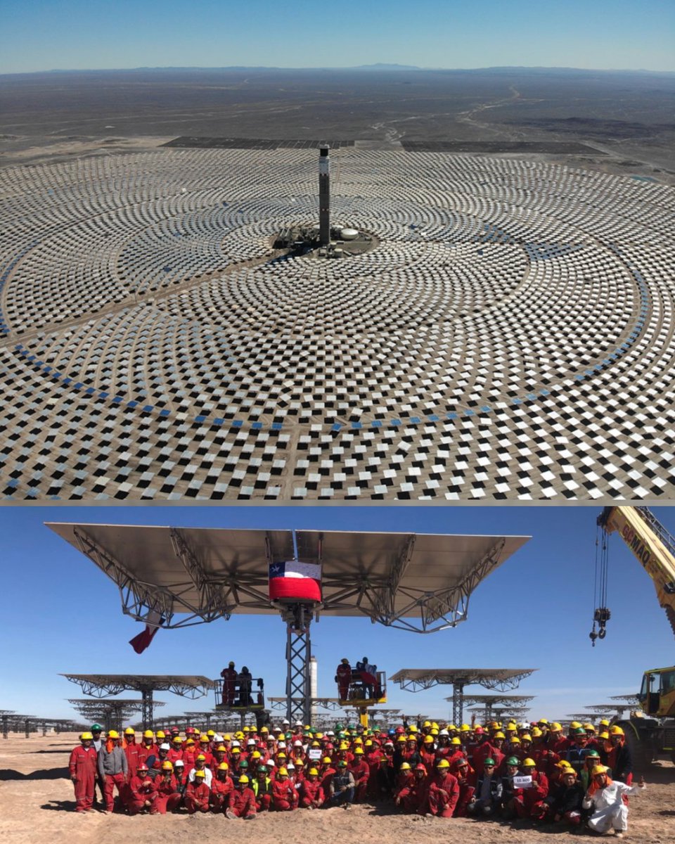 WolfofX's tweet photo. Thread on Changing the World... One Idea at a Time

1. Concentrated solar power (CSP) plant Cerro Dominador in Chile’s Atacama Desert ( One Heliostat for scale) https://t.co/yFCdHVQleG