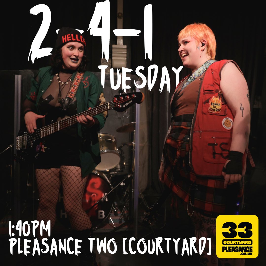 Psst! OI! Did you know we have 2-4-1 tickets for tomorrow? 

Grab yer Pirate Bestie and come join the chaos 🏴‍☠️🌈☠️

<a href="/ThePleasance/">Pleasance</a> - Pleasance Two | 1:40PM

🎟️ pleasance.co.uk/event/tit-swin…

#EdFringe #Musical #Comedy #Gig #Pirates #Queer #UnleashYourFringe #TwoForOne #ticketoffer