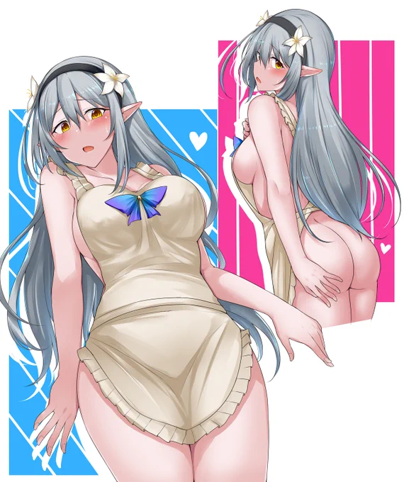 うちのユフィーナちゃんに人間社会の間違った常識を教えて裸エプロンになってもらった 