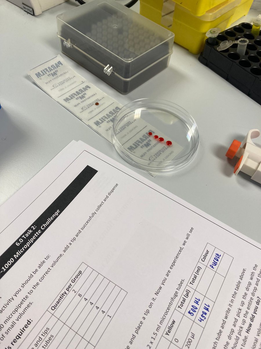 Our students got some practice today learning how to use a micropipette before embarking on their CRISPR project tomorrow! <a href="/UlsterUniBiomed/">Biomedical Sciences</a>