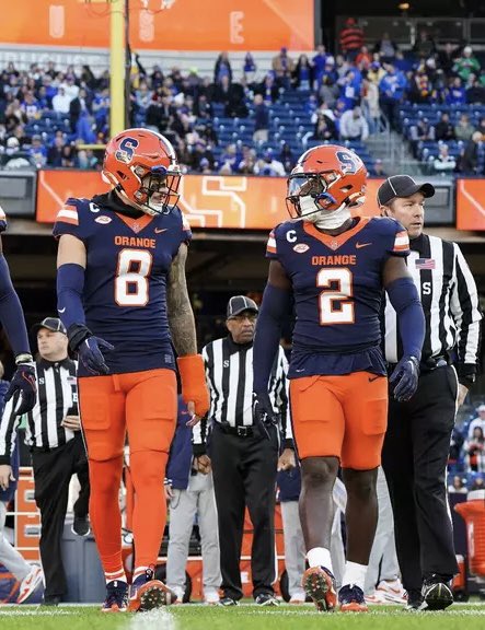 CuseReport's tweet image. These 2 manning the middle for the Orange this year will frighten offenses in the ACC. Some of the most underrated talent in the country. JB and Wax Jr hold two of the highest number of tackles for returners in 24’. 
•
•
•
#Cuse #Syracuse #CollegeFootball #JustinBarron