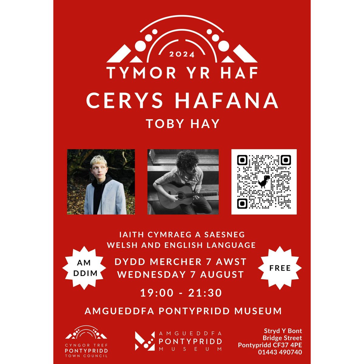Toby Hay (@tobyhaymusic) on Twitter photo Wednesday!
Playing at <a href="/PontyMuseum/">Amgueddfa Pontypridd Museum</a> with <a href="/CerysHafana/">Cerys Hafana</a>
Tickets are free, but you have to book!
Tickets - tinyurl.com/mrywjw5r
---
Dydd Mercher!
Chwarae yn Amgueddfa Pontypridd gyda Cerys Hafana
Tocynnau am ddim, ond rhaid archebu!
Tocynnau - tinyurl.com/mrywjw5r Wednesday!
Playing at <a href="/PontyMuseum/">Amgueddfa Pontypridd Museum</a> with <a href="/CerysHafana/">Cerys Hafana</a>
Tickets are free, but you have to book!
Tickets - tinyurl.com/mrywjw5r
---
Dydd Mercher!
Chwarae yn Amgueddfa Pontypridd gyda Cerys Hafana
Tocynnau am ddim, ond rhaid archebu!
Tocynnau - tinyurl.com/mrywjw5r