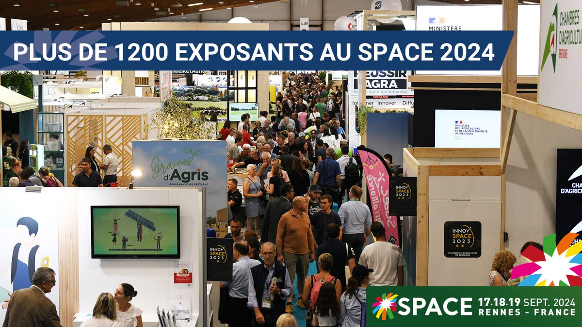 🔝 Plus de 1200 exposants présents à notre grand événement de la rentrée ! 🤝 Tous les acteurs du secteur agricole ont rendez-vous au #SPACE2024 ! 

👀 Consultez la liste des entreprises qui exposent du 17 au 19 septembre !

👉 space.fr/fr/liste-des-e…