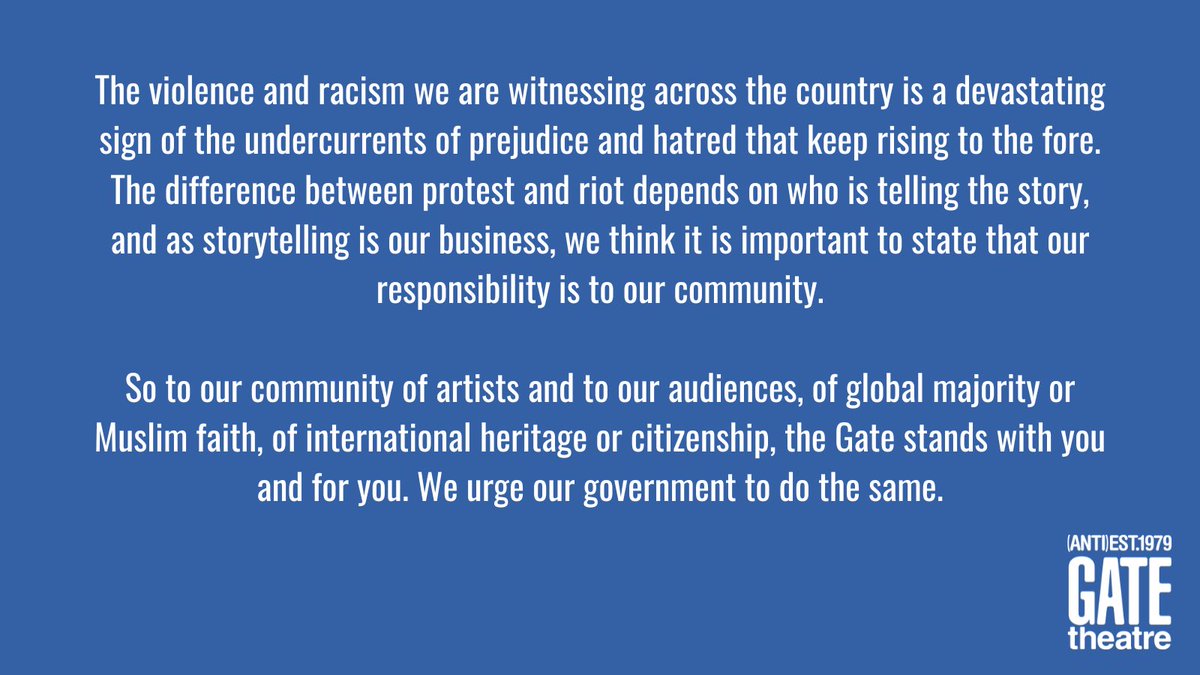 A statement from the Gate on the riots we’ve seen across the country.