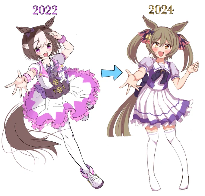 立ち絵、良い感じになった気がする。2022→2024 