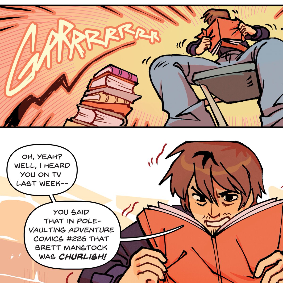 SpitballComic's tweet photo. A little teaser for ya'll, here comes...

"BIANCA TERROR (the world's greatest comic reader!)" by Scott Brian Wilson @scottbrwilson and Lucky Christiansen @lyghtbulbart ! Check it out in SPITBALL X! (coming soon)

#comics #ccad #spitball #ComicArt #SneakPeek https://t.co/hdSrZAajbR