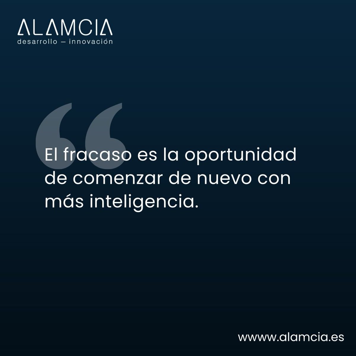 alamcia's tweet photo. El fracaso es la oportunidad de comenzar de nuevo con más inteligencia.
#Emprendimiento #Innovación #Consultoría #Alamcia #Almaycia #Empendedor #ruralidad #Exito https://t.co/g4dI8EYSnW