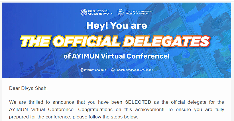 innovativedivy's tweet photo. I'm #Excited to share that I've been selected as an Official Delegate for the 18th Asia #Youth International Model United Nations Virtual Conference!🌍🤝Can't wait to enhance my skills and connect with young leaders #Worldwide. Stay tuned for my committee and #Country reveal!🌟🇺🇳 https://t.co/yHMW9PzJQ6
