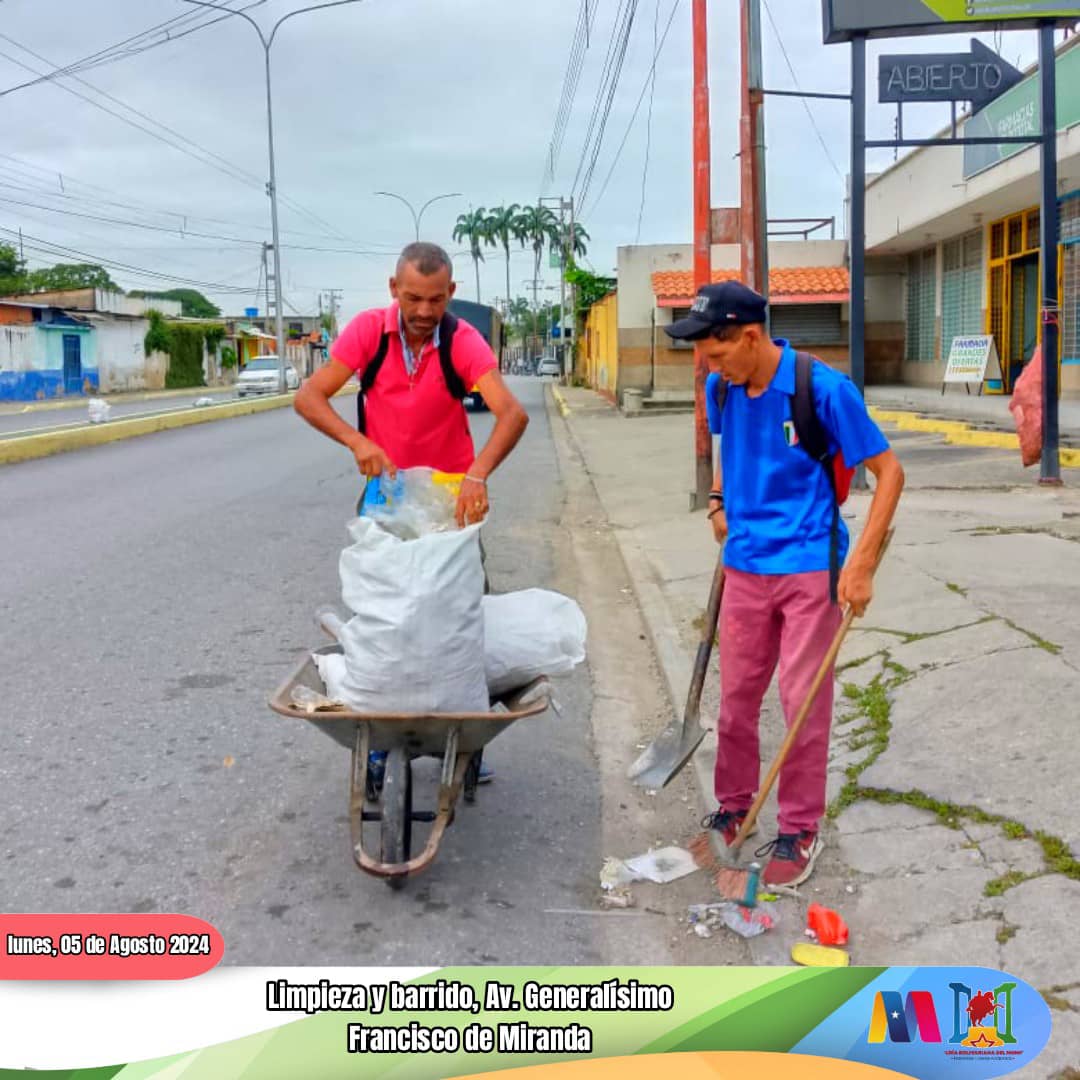 #05Ago | En un esfuerzo continuo por mejorar la calidad de vida del pueblo linarense, el equipo de <a href="/sapmidsfla_/">sapmidsfla_</a>, se mantienen con labores de limpieza y barrido en la Av. Generalísimo Francisco de Miranda.
#Loquejuntosconstruimos
#PatriaSoberanaYPlena