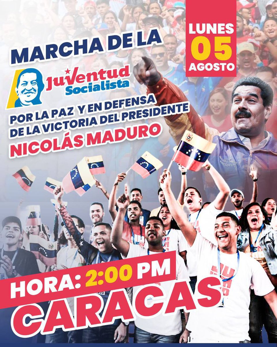 CarocarolinaVE's tweet photo. En defensa de la Paz y la victoria del presidente Nicolás Maduro @NicolasMaduro, la juventud venezolana marcha con alegría el día de hoy! 🇻🇪 https://t.co/OitNZdlgId