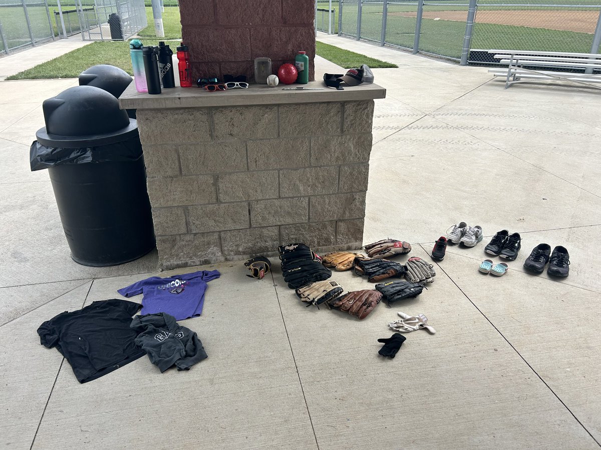 Lost and found from the weekend. Items are up at the park.