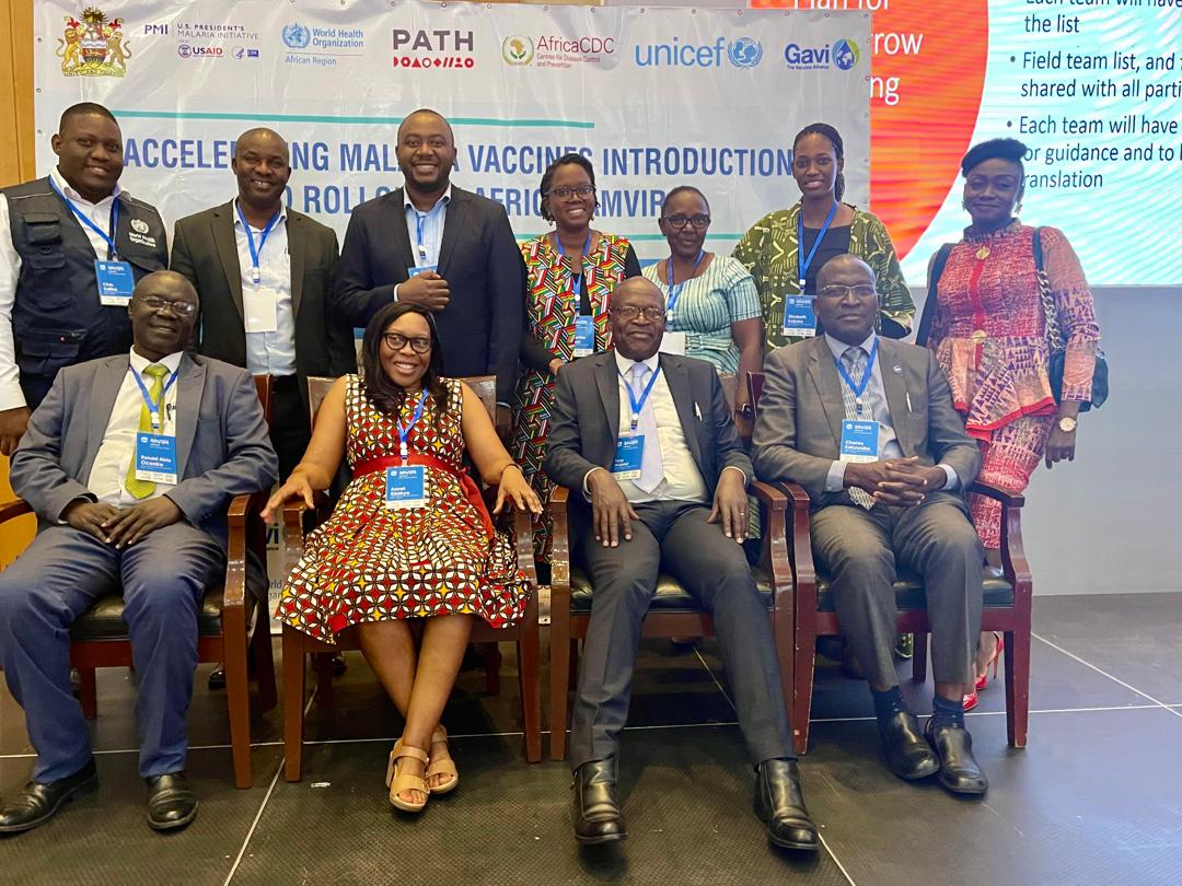 15 African nations in Llilongwe Malawi sharing experience on Accelerating Malaria Vaccine Introduction and Roll-out in Africa.
Ugandan team Drs. Baganizi, Maiteki, Nabakoza, Mugenyi, KISAKYE, Kalisa. Others Liz, Albert, Anena.
Optimistic for successful introduction in Uganda