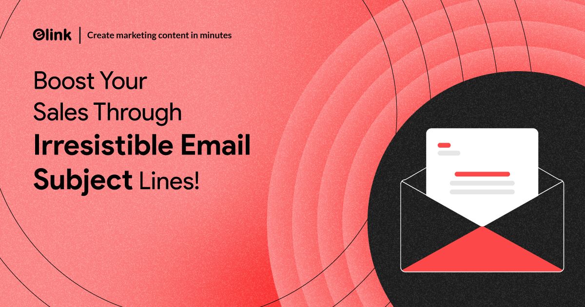 Transform your sales emails with subject lines that skyrocket open rates! 📈✉️ Get inspired on Elink.io's blog.

buff.ly/476d7py

#Sales #EmailMarketing #BusinessGrowth