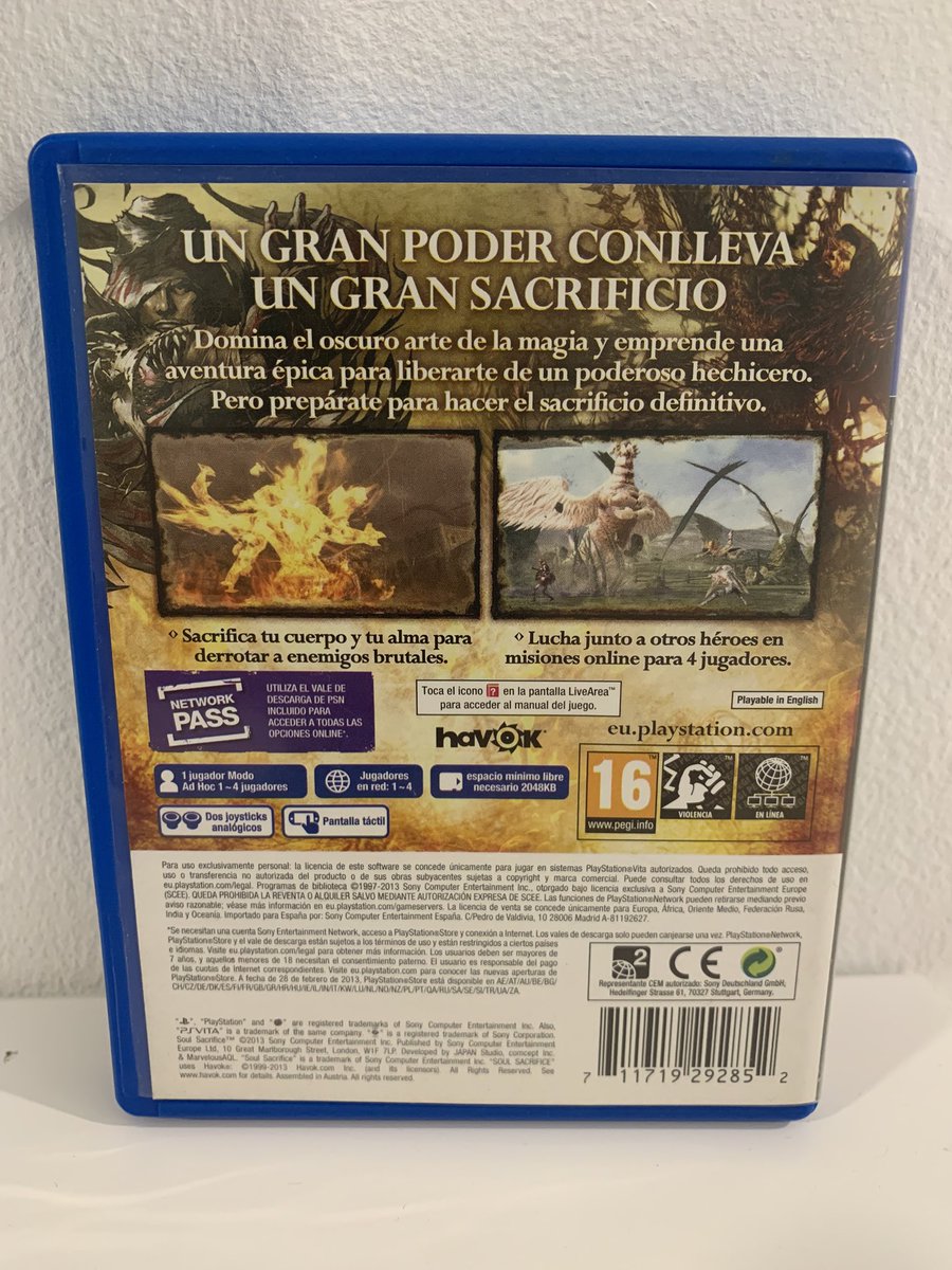 wafel_games's tweet photo. Me acaba de llegar este Soul Sacrifice de PSVITA que me había recomendado mucha gente ¿lo habéis probado? https://t.co/fpevIuNCO6