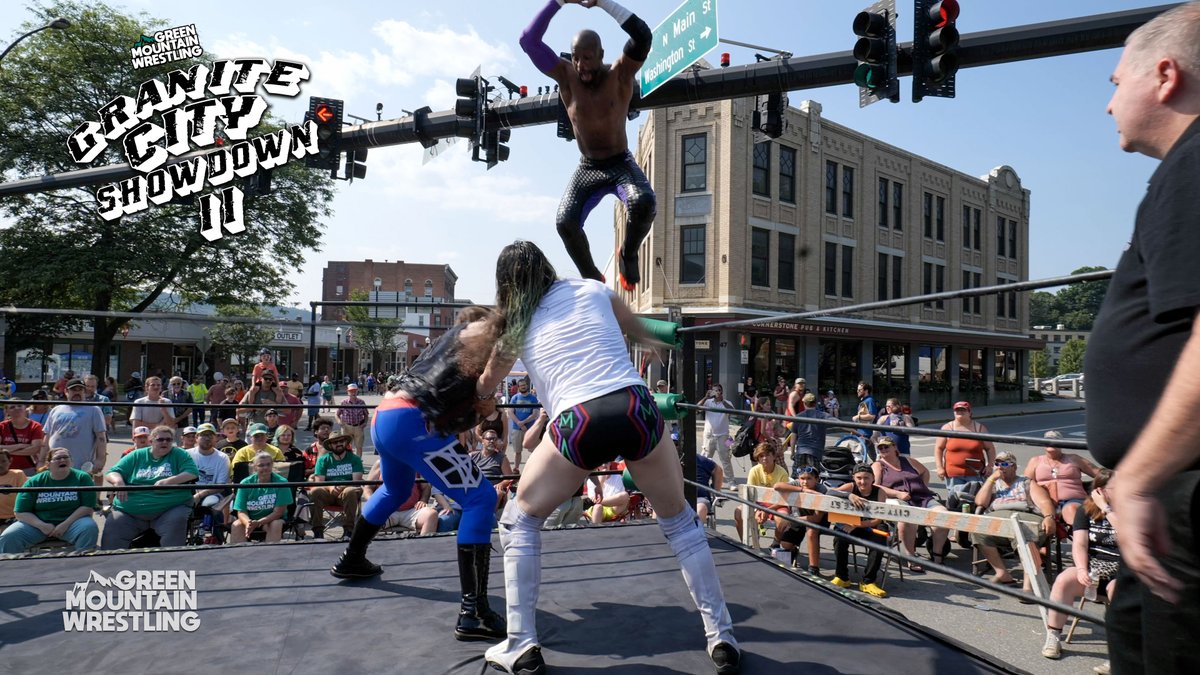 GMWProWrestling's tweet photo. GMW brought the action to the Barre Heritage Festival for the second year in a row when we presented "Granite City Showdown II" in Barre, Vermont! The fifth match is Memory Museum vs. The Fellowship!

Peter DeLonge is on the call!

Watch now! https://t.co/Vom2cw72yv https://t.co/KT1YbA4WQ9