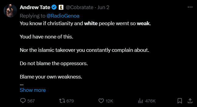 When you insult us it's fine. When they insult you they are racist.