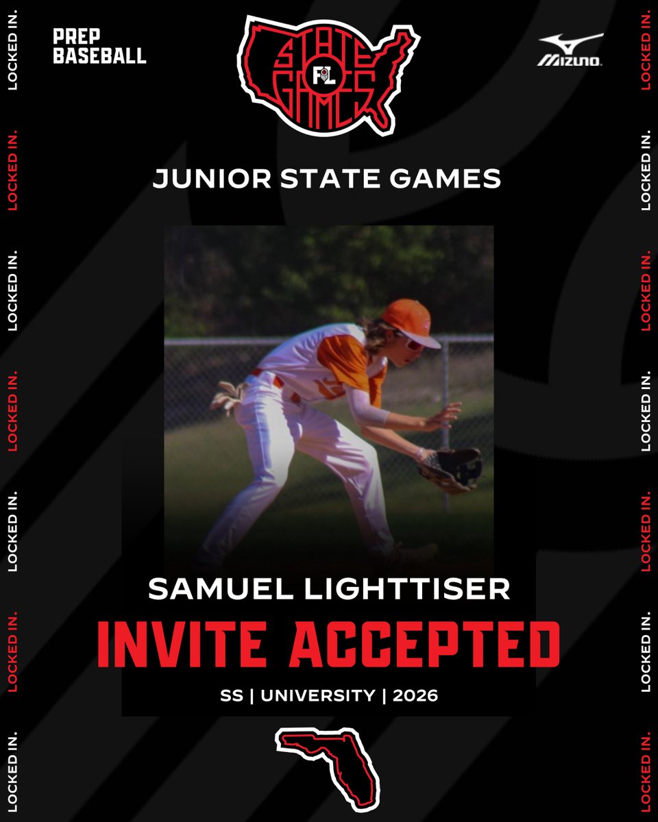 PrepBaseballFL's tweet photo. 𝐈𝐍𝐕𝐈𝐓𝐄 𝐀𝐂𝐂𝐄𝐏𝐓𝐄𝐃 ✅

'26 SS Samuel Lighttiser (University) has accepted his invite to the 2024 Junior State Games.

Request an invite ➡️ https://t.co/9uWxkxVMkz

@Samlighttiser | @UHSTitanAthleti https://t.co/LwkfG4ETZc